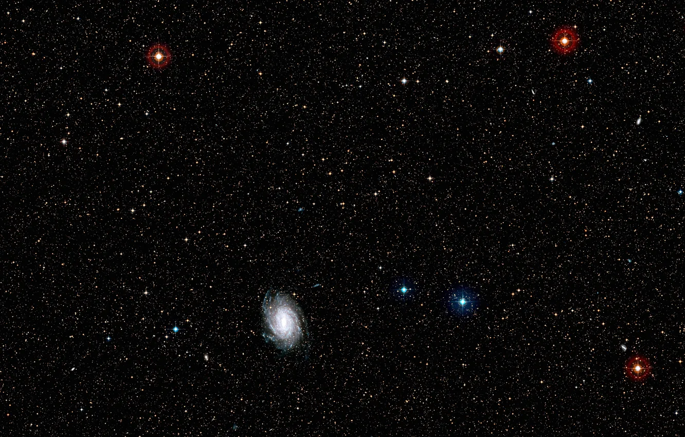 Photo wallpaper NGC 6744, Wide Field View, Intermediate Spiral Galaxy, Constellation Pavo, Virgo Supercluster