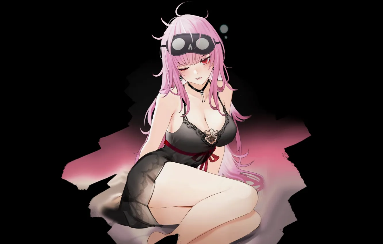 Photo wallpaper girl, hot, sexy, pink hair, boobs, anime, pretty, babe