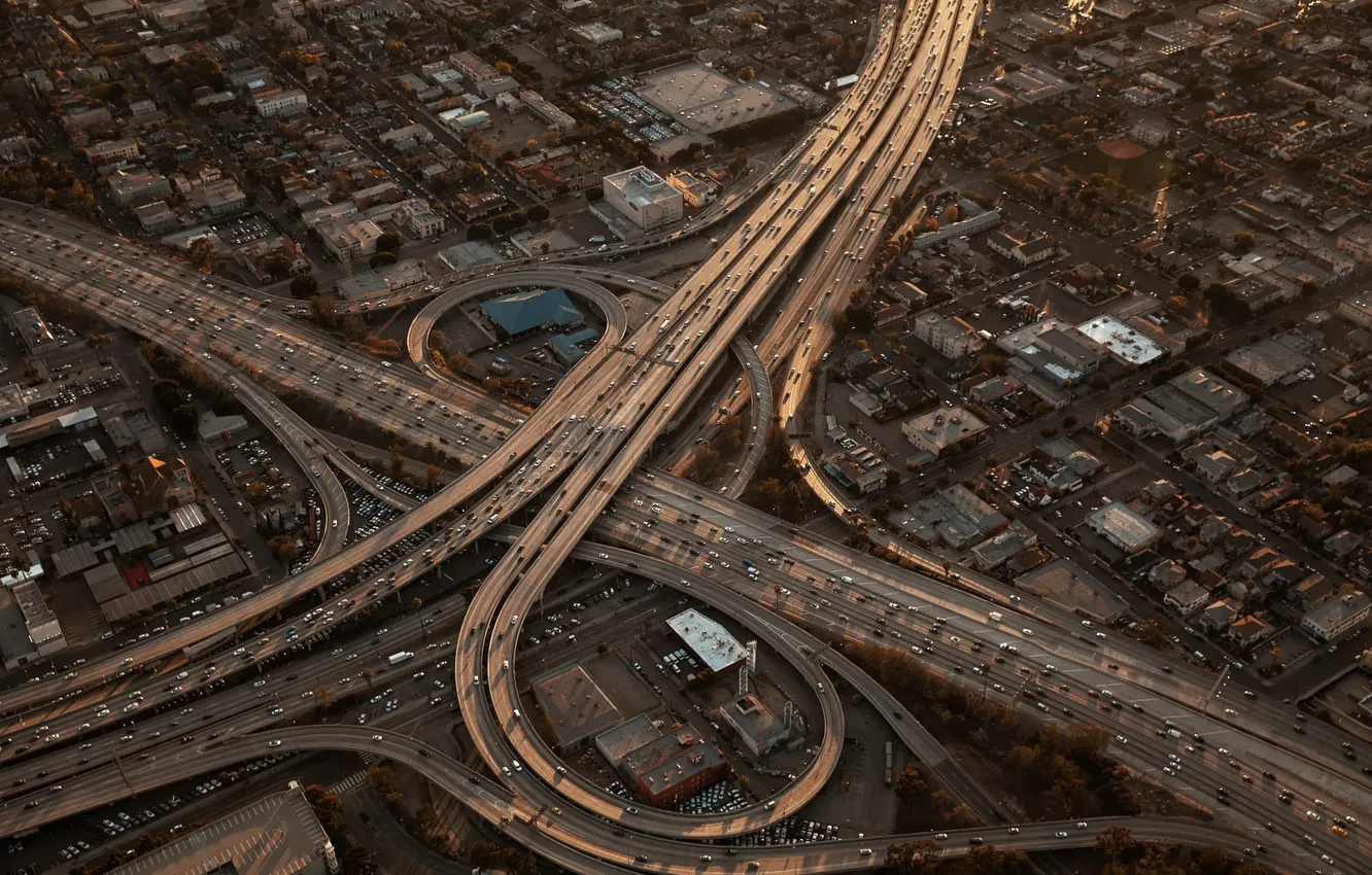 Photo wallpaper road, machine, autumn, light, the city