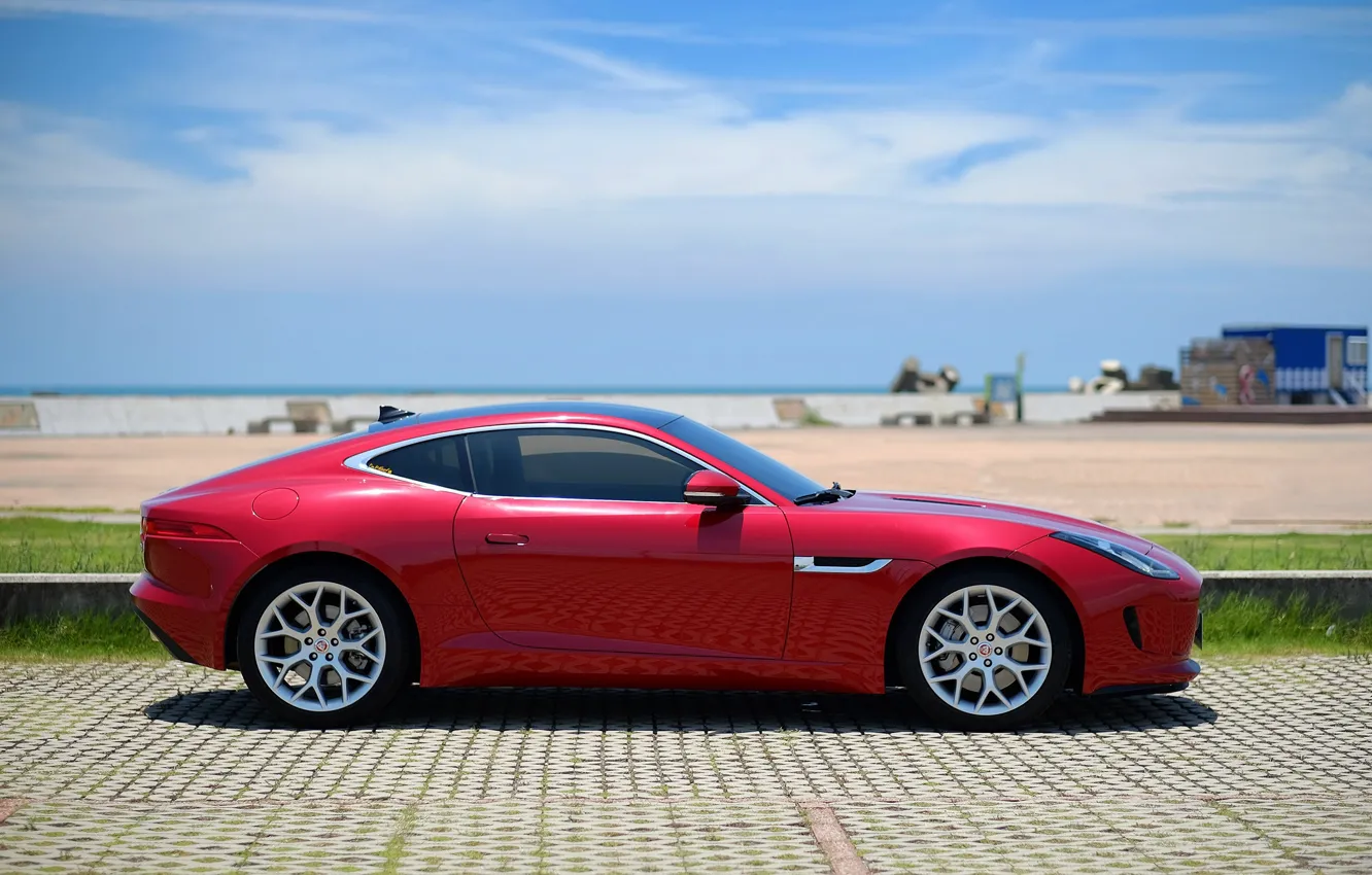 Photo wallpaper red, design, style, Jaguar, Jaguar, side view