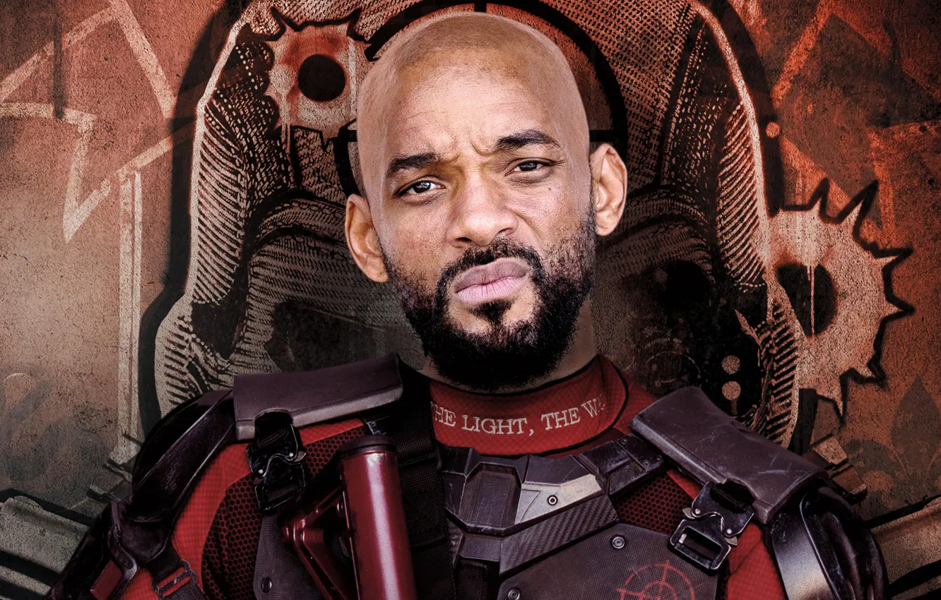 Photo wallpaper background, costume, beard, action, poster, Will Smith, Will Smith, Deadshot
