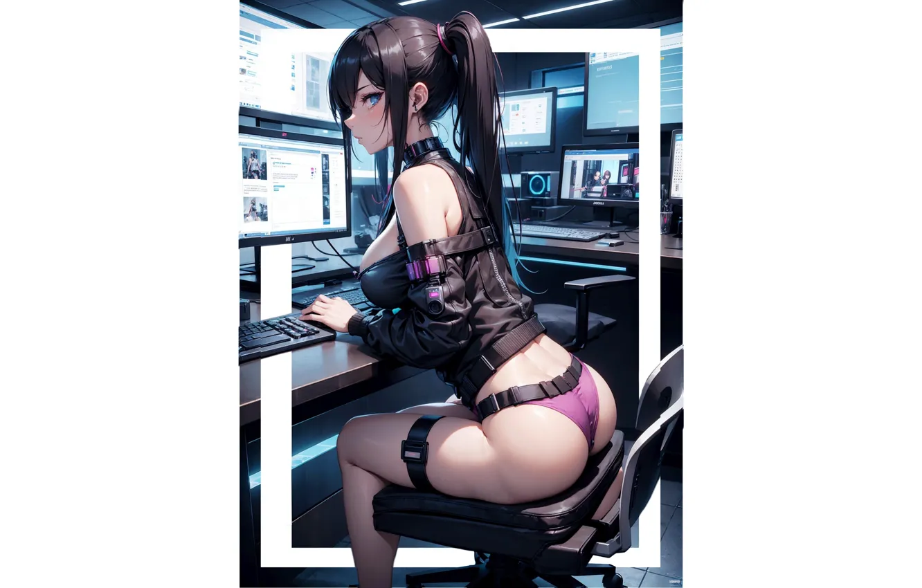 Photo wallpaper kawaii, girl, hot, sexy, ass, bra, panties, anime