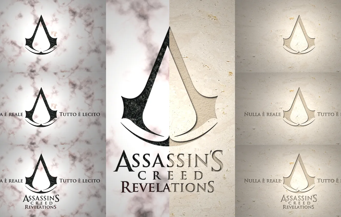 Photo wallpaper characters, signs, assassins creed revelations, the creed of the assassins, symbole, revelation
