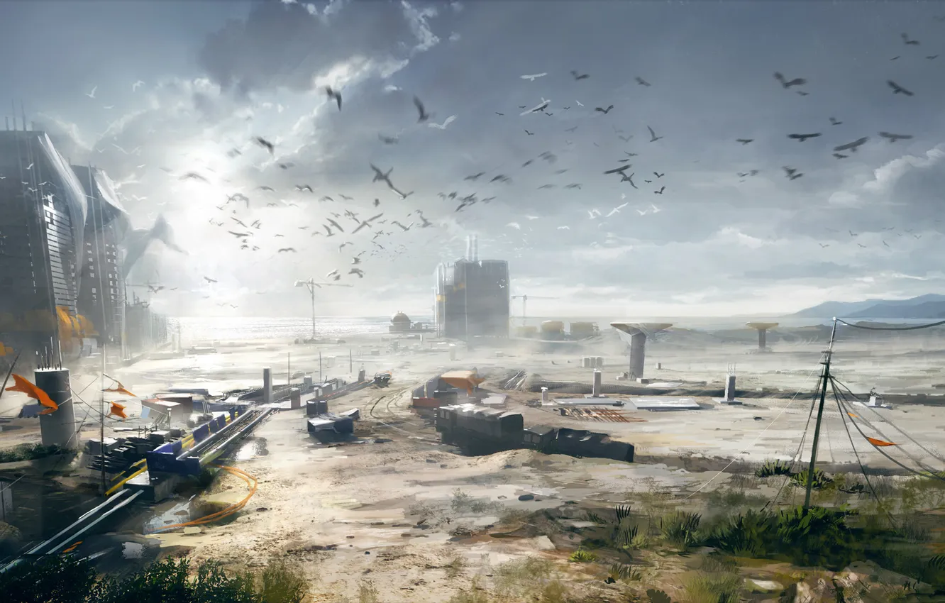 Photo wallpaper the city, art, the concept, pustosh, Battlefield 4