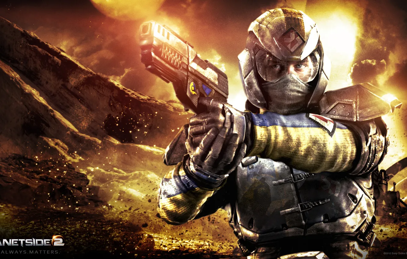 Photo wallpaper weapons, war, Sony Online Entertainment, PlanetSide 2