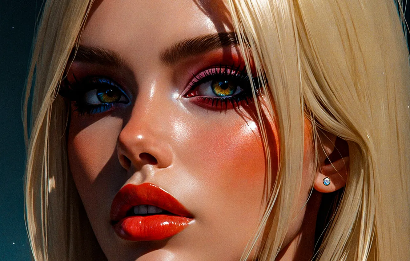 Photo wallpaper eyes, blonde, beautiful