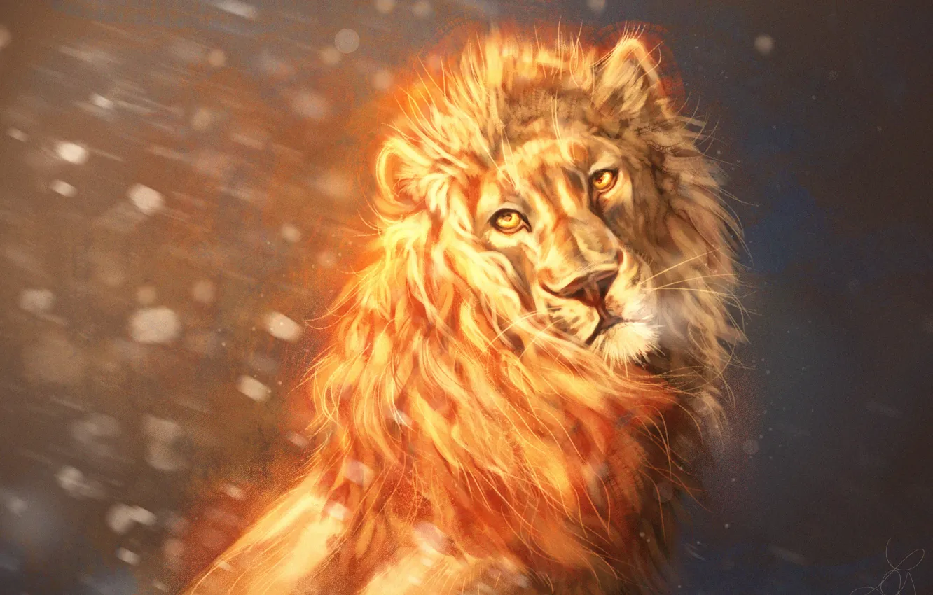 Photo wallpaper snow, Leo, by Lesventie