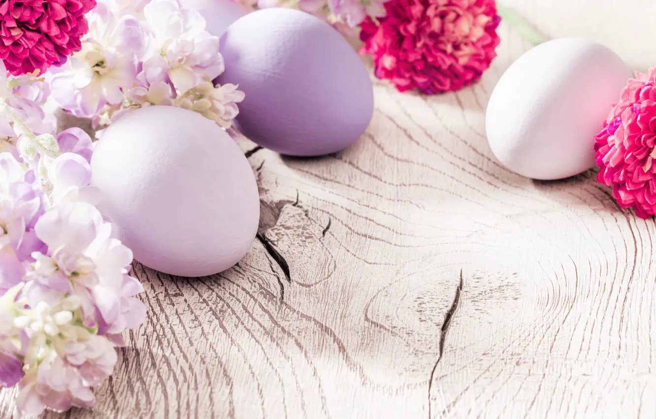 Photo wallpaper flowers, eggs, spring, Easter, flowers, spring, Easter, eggs