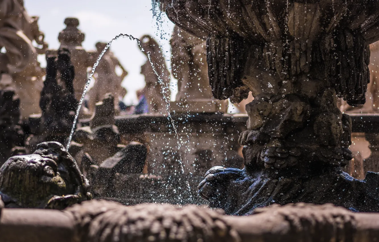 Photo wallpaper water, squirt, fountain, architecture