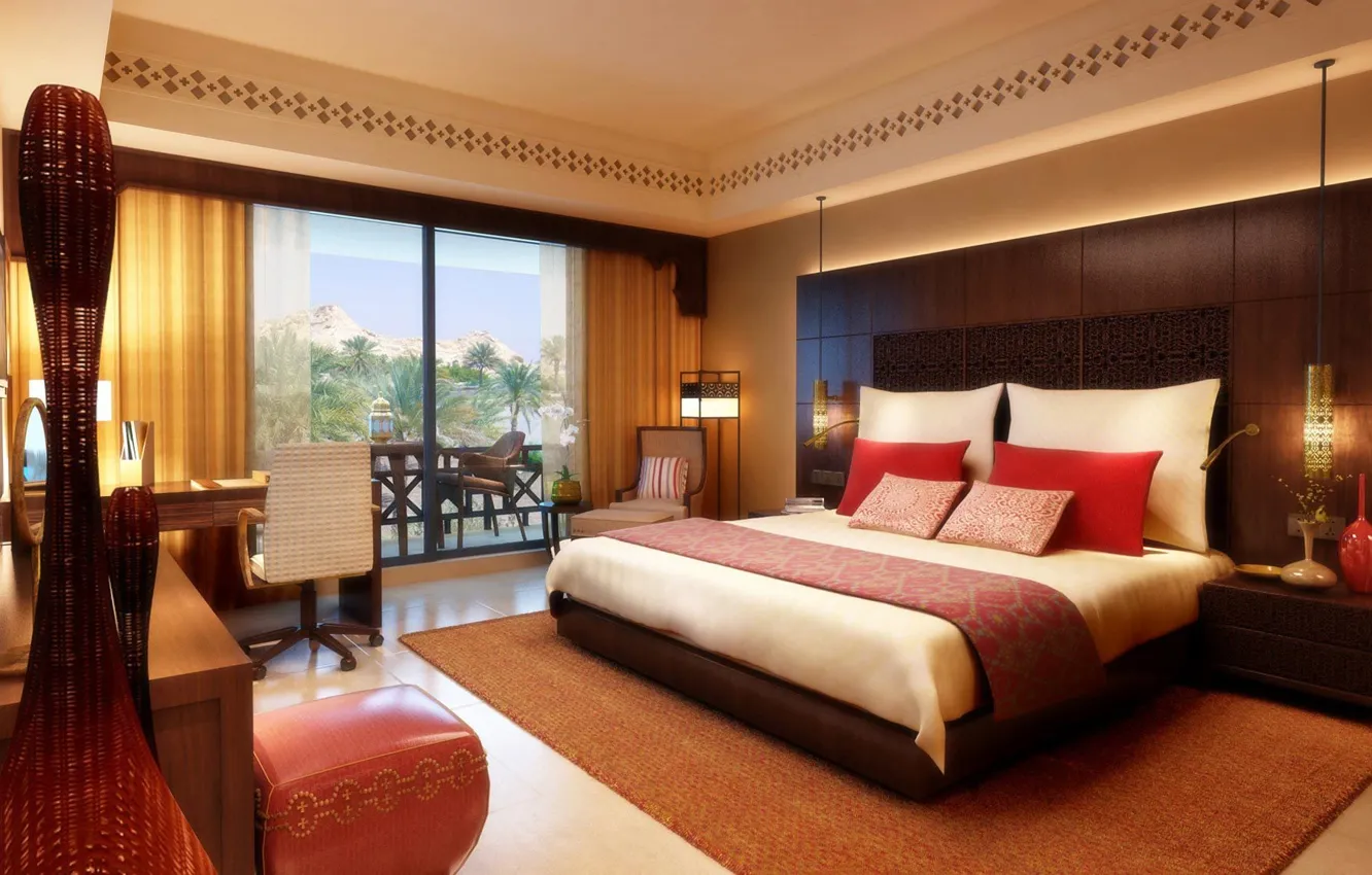 Photo wallpaper bed, bedroom, interior, bed., desigen