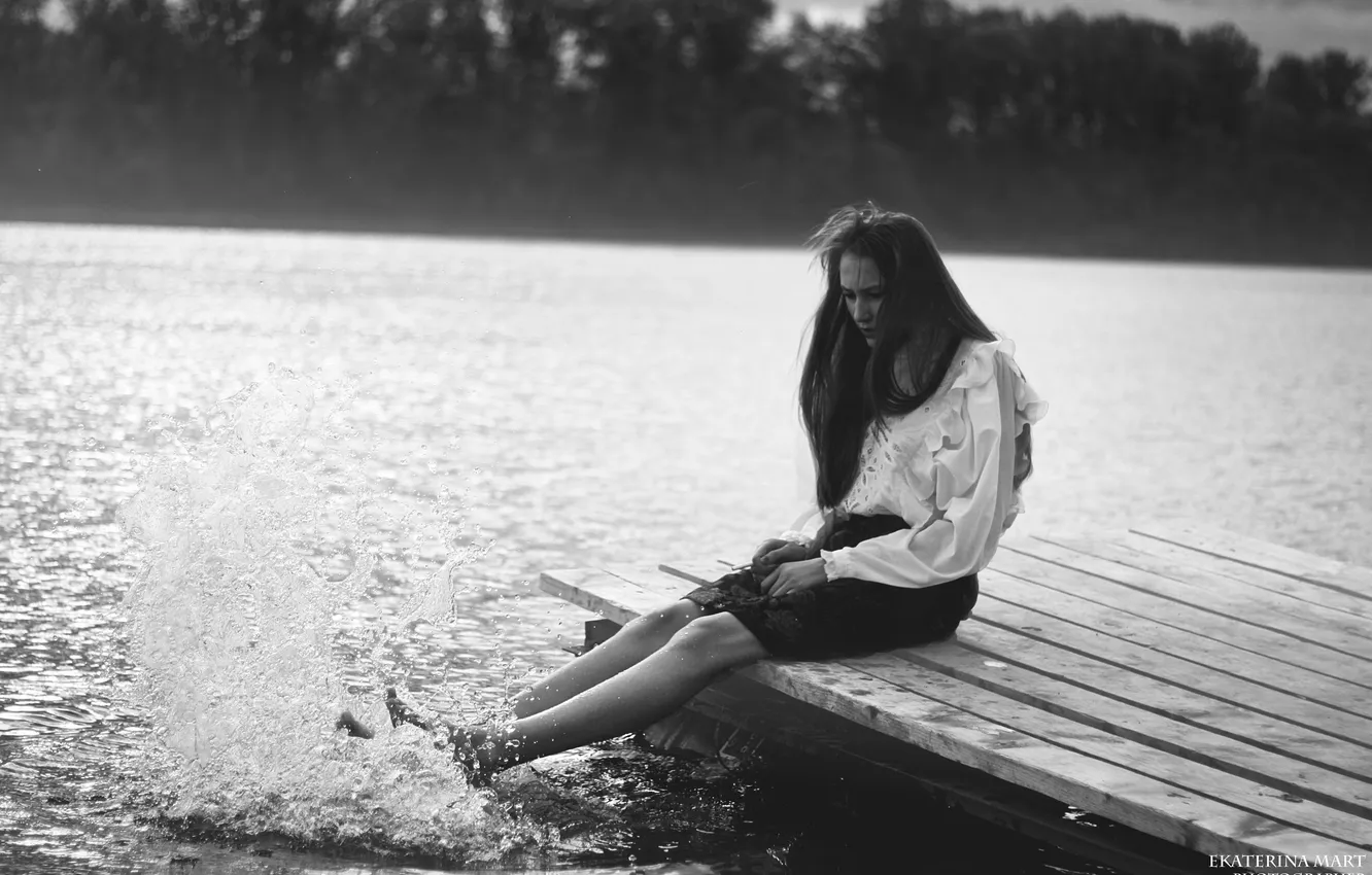 Photo wallpaper black and white, Maria, photoshoot, Catherine March