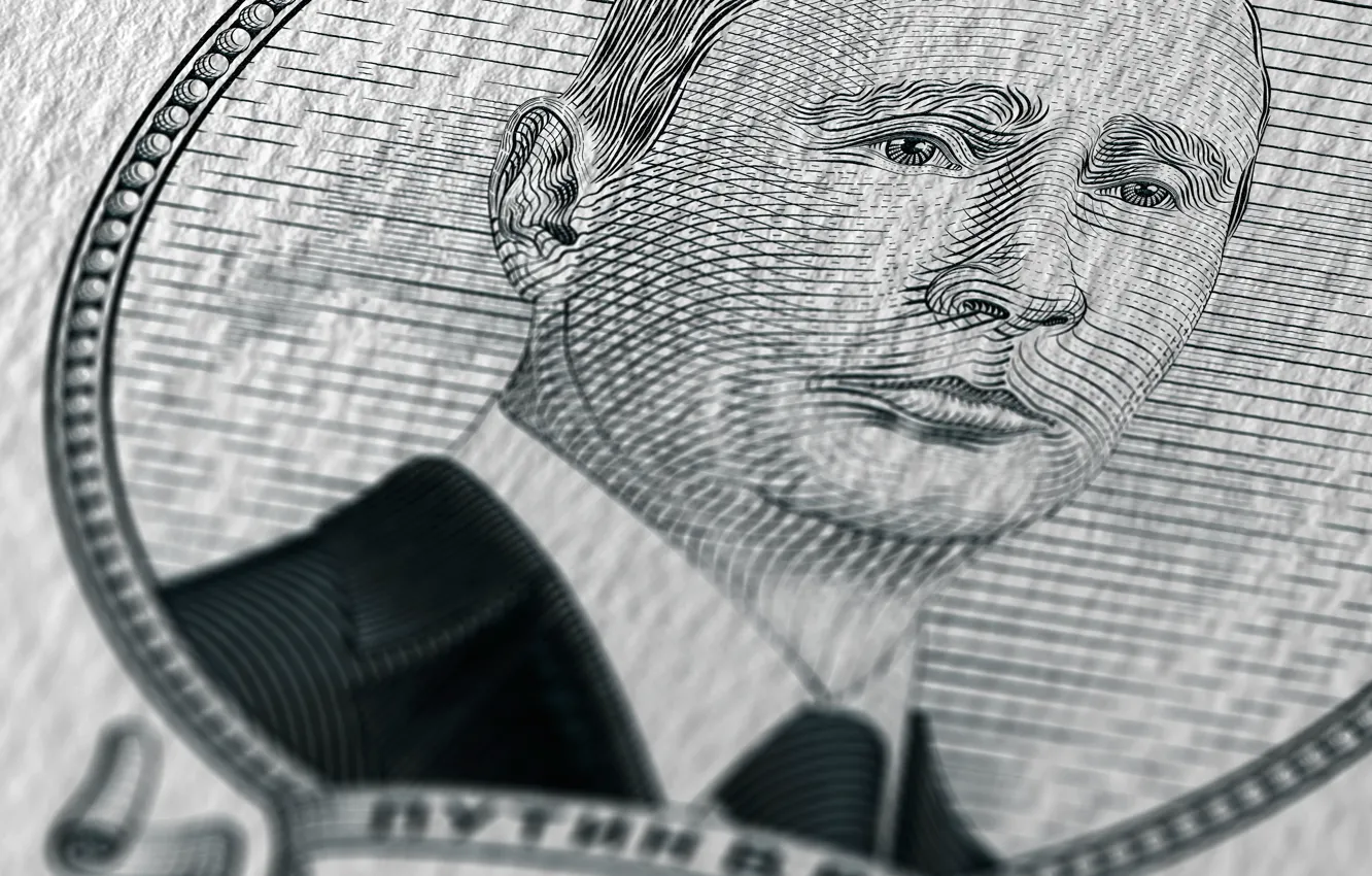 Photo wallpaper money, humor, Putin, male, bills, rubles, The President Of Russia, Vladimir Putin
