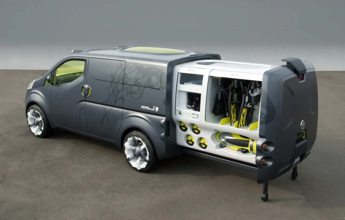 Photo wallpaper tuning, VW Concept T, Rear And Side, 2007 Nissan NV200 - Sliding Cargo Pod