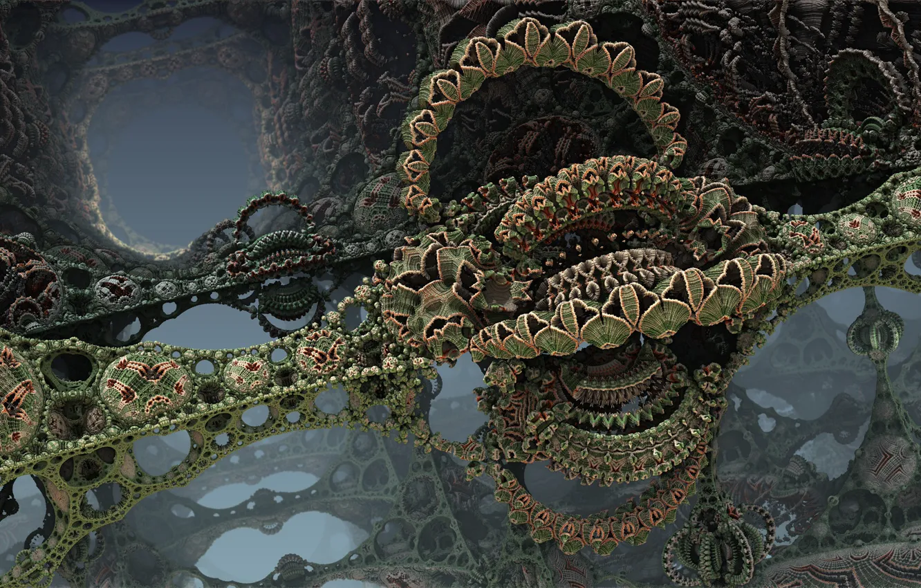 Photo wallpaper greens, macro, 3D graphics