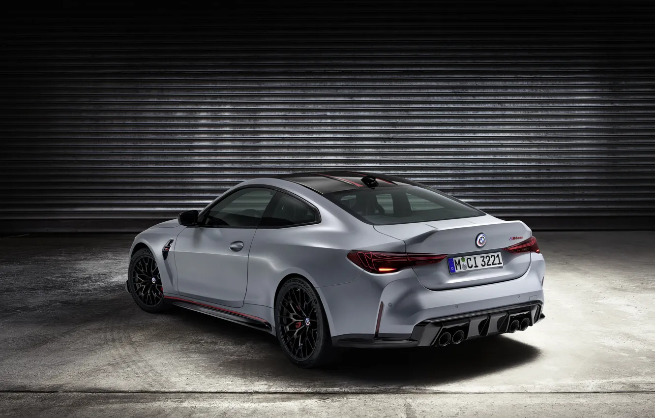 Photo wallpaper BMW, grey, Side, Rear, 2022, G82, M4 CSL, BMW M4 CSL