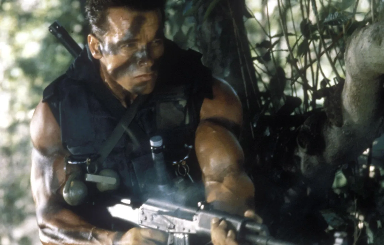 Photo wallpaper soldiers, Commando, Arnold Schwarzenegger, Kalash, Arnold Schwarzenegger, John Matrix, Commando