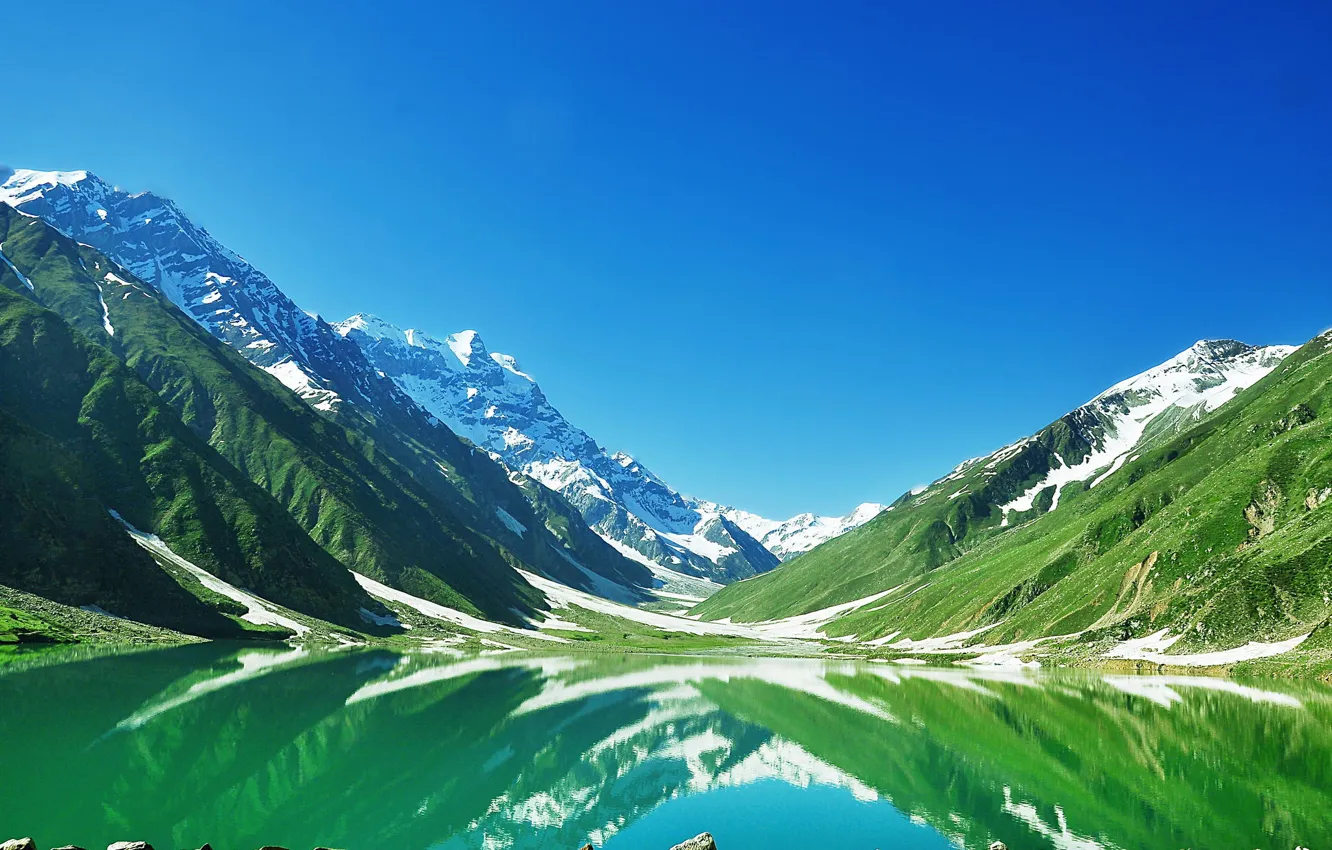 Photo wallpaper the sky, mountains, lake, Pakistan, lake saif ul malook, Pakistan