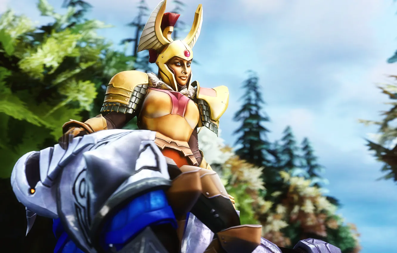 Photo wallpaper forest, armor, dota 2, Legion Commander