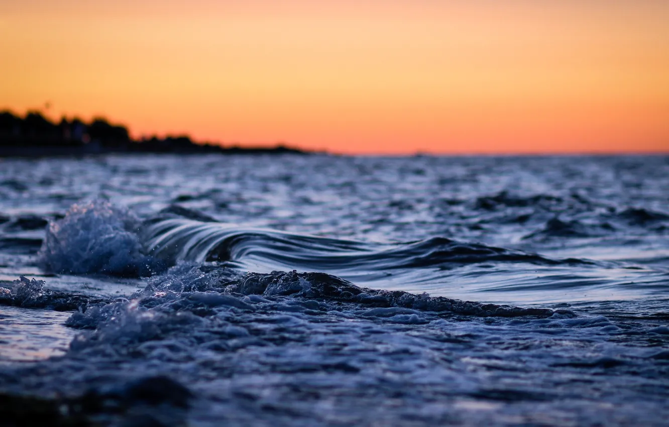Photo wallpaper sea, wave, water, macro, nature, river, background, the ocean