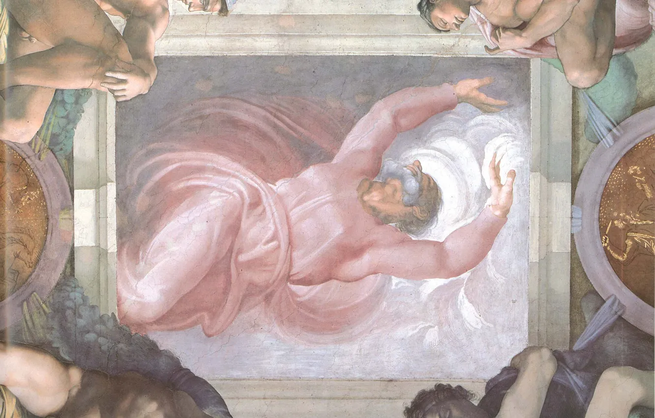 Photo wallpaper revival, Michelangelo Buonarroti, the separation of light from darkness