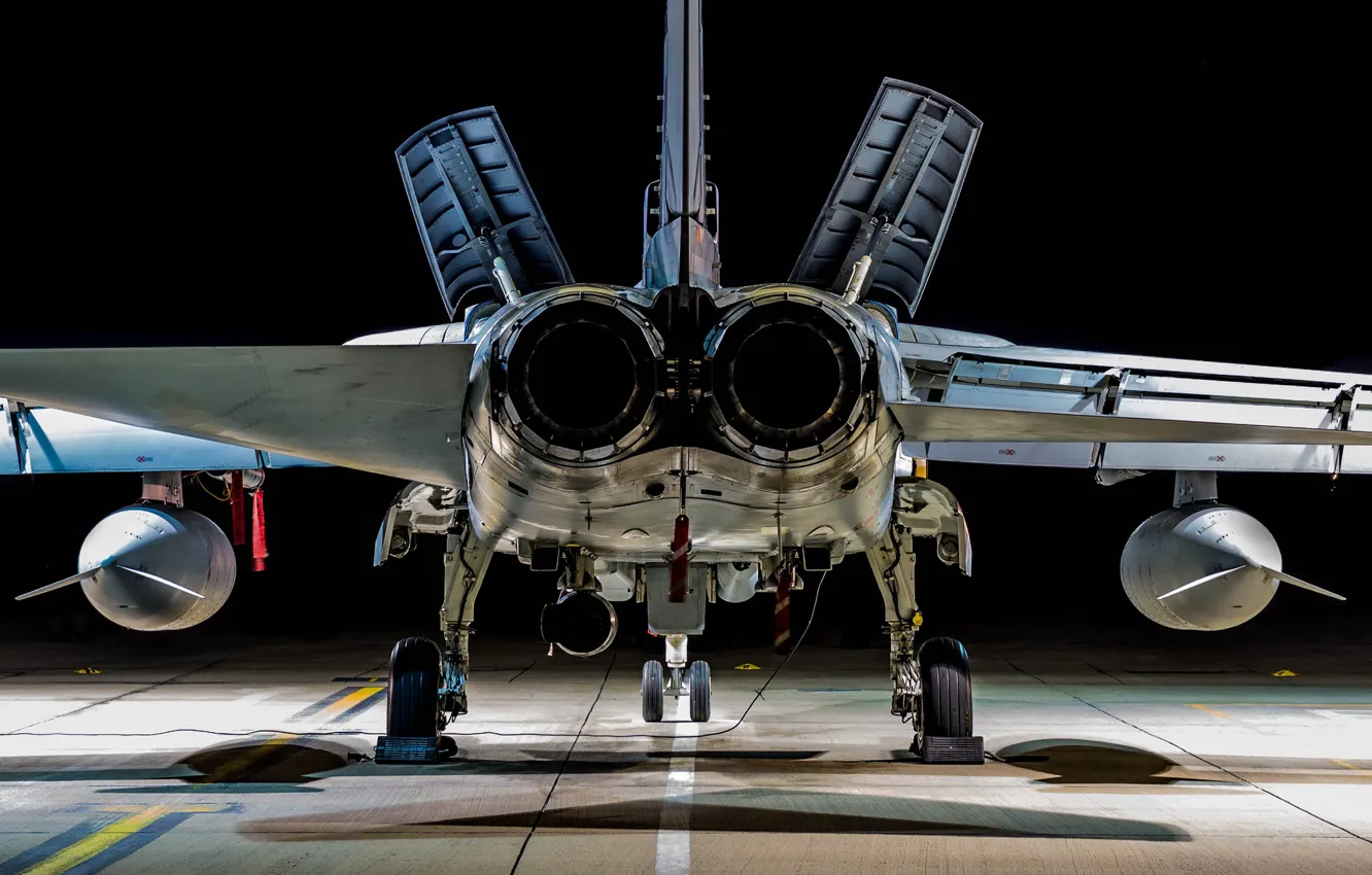 Photo wallpaper light, fighter, night, plane, jet, RAF, Tornado GR4, Royal Air Force