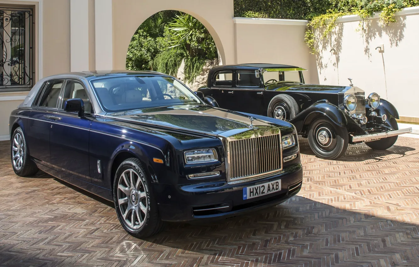 Photo wallpaper background, Rolls-Royce, Phantom, sedan, the front, limousine, Phantom, old and new