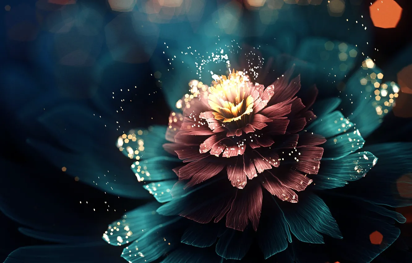 Photo wallpaper flower, light, abstraction, petals