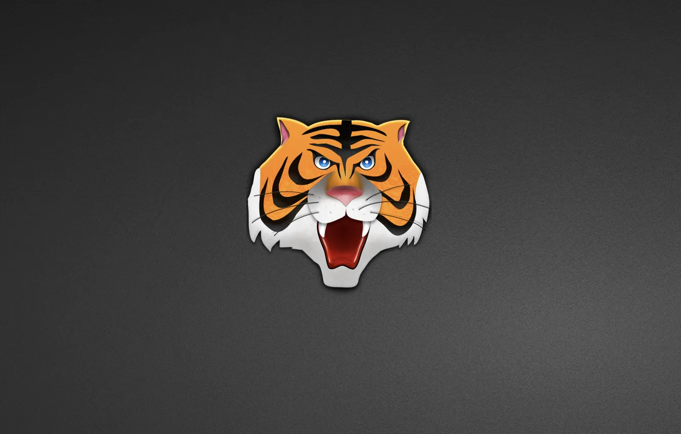Photo wallpaper tiger, minimalism, head, tiger, head