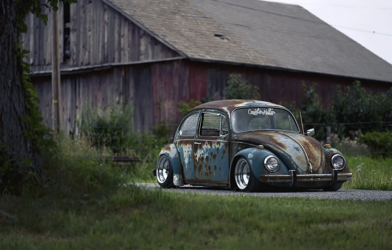 Photo wallpaper Volkswagen, Old, Beetle, Rusty