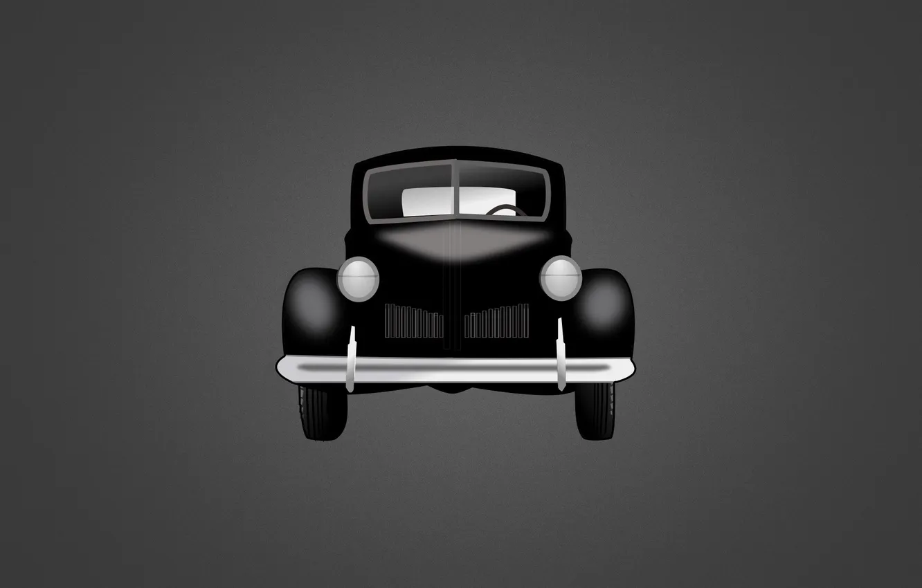Photo wallpaper car, machine, black, minimalism, classic, classic, dark gray background