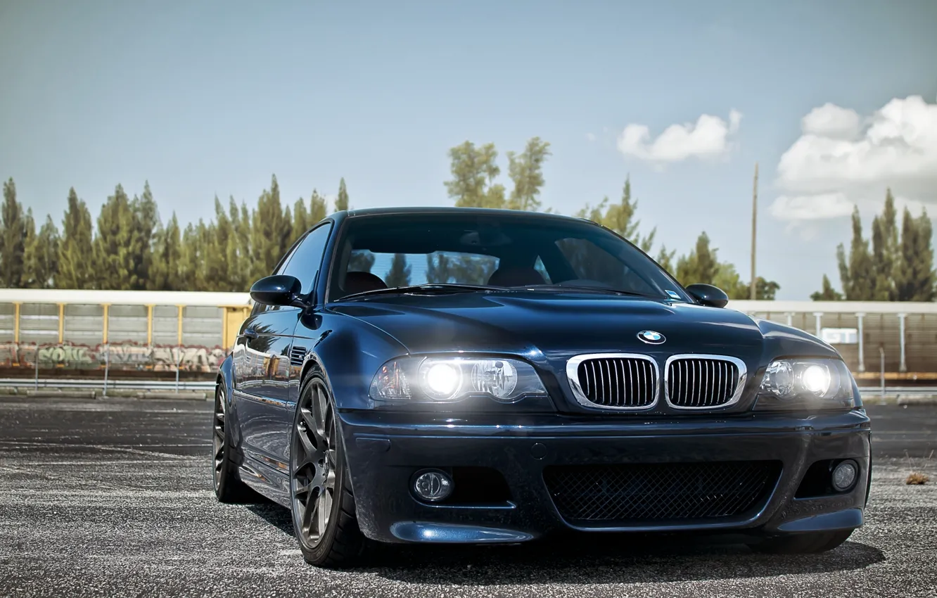 Photo wallpaper the sky, blue, lights, tuning, BMW, BMW, tuning, the front