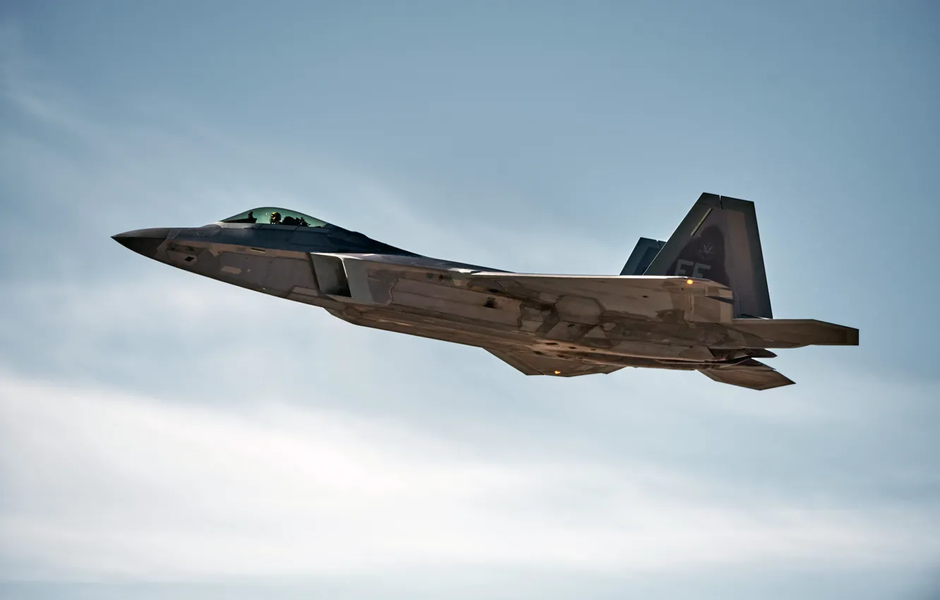Photo wallpaper unobtrusive, UNITED STATES AIR FORCE, multi-purpose fighter of the fifth generation, Lockheed/Boeing F-22 Raptor