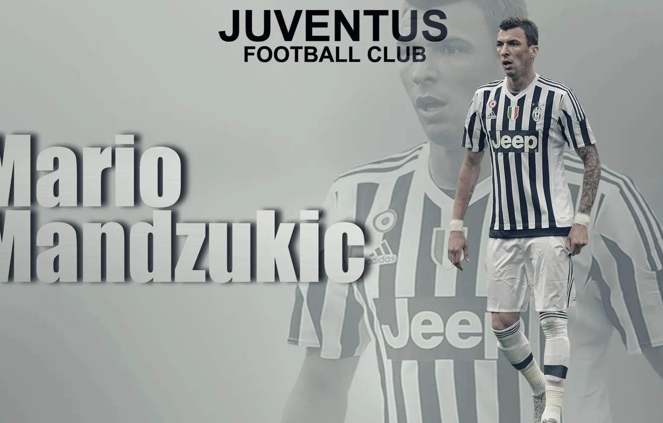 Photo wallpaper Juventus, striker, Croatian football player, mario_mandzukic