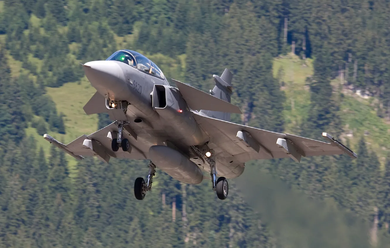 Photo wallpaper the rise, JAS-39D, Grippen, You CAN