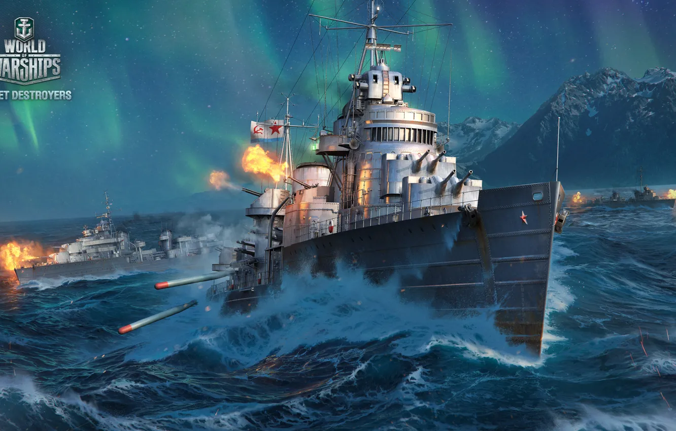 Photo wallpaper sea battle, World of Warships, The World Of Ships