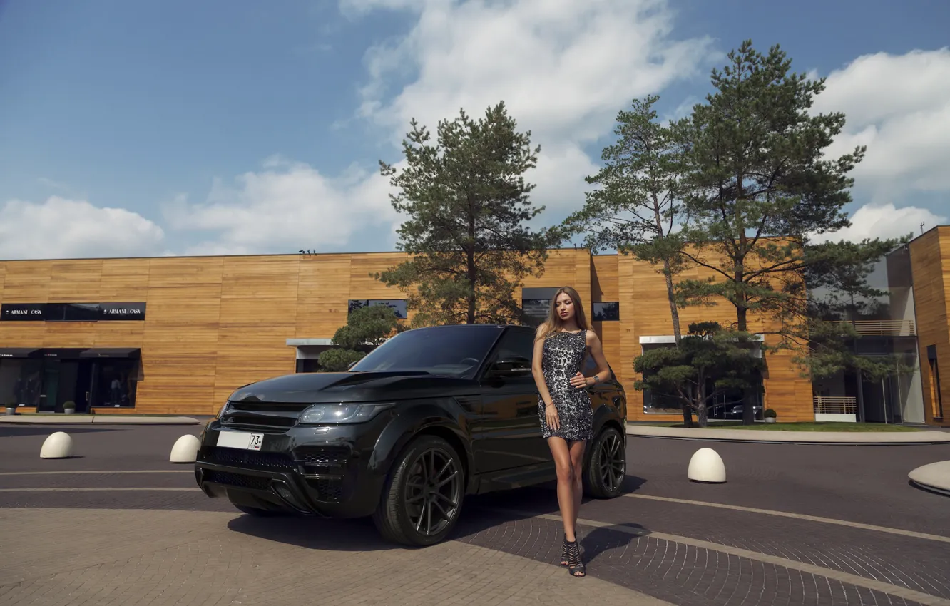 Photo wallpaper girl, pose, car, Alexander Bazylev