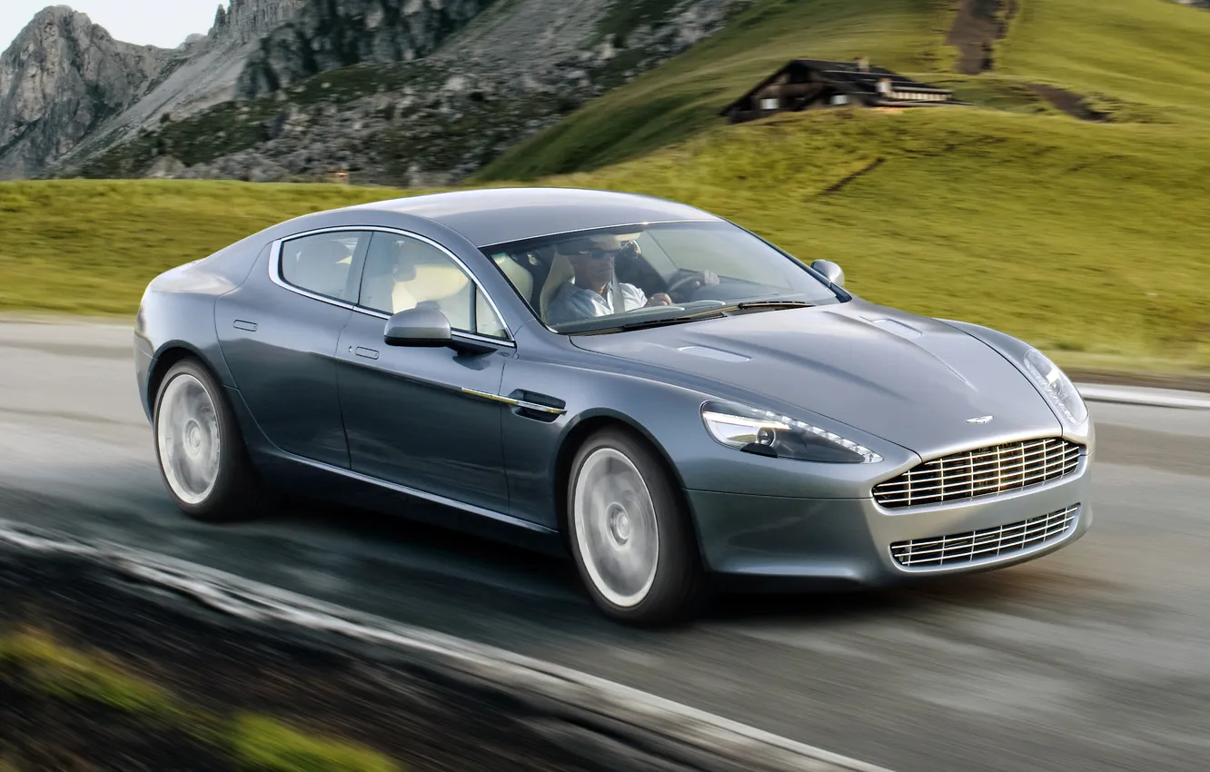 Photo wallpaper Aston Martin, Rapide, blue