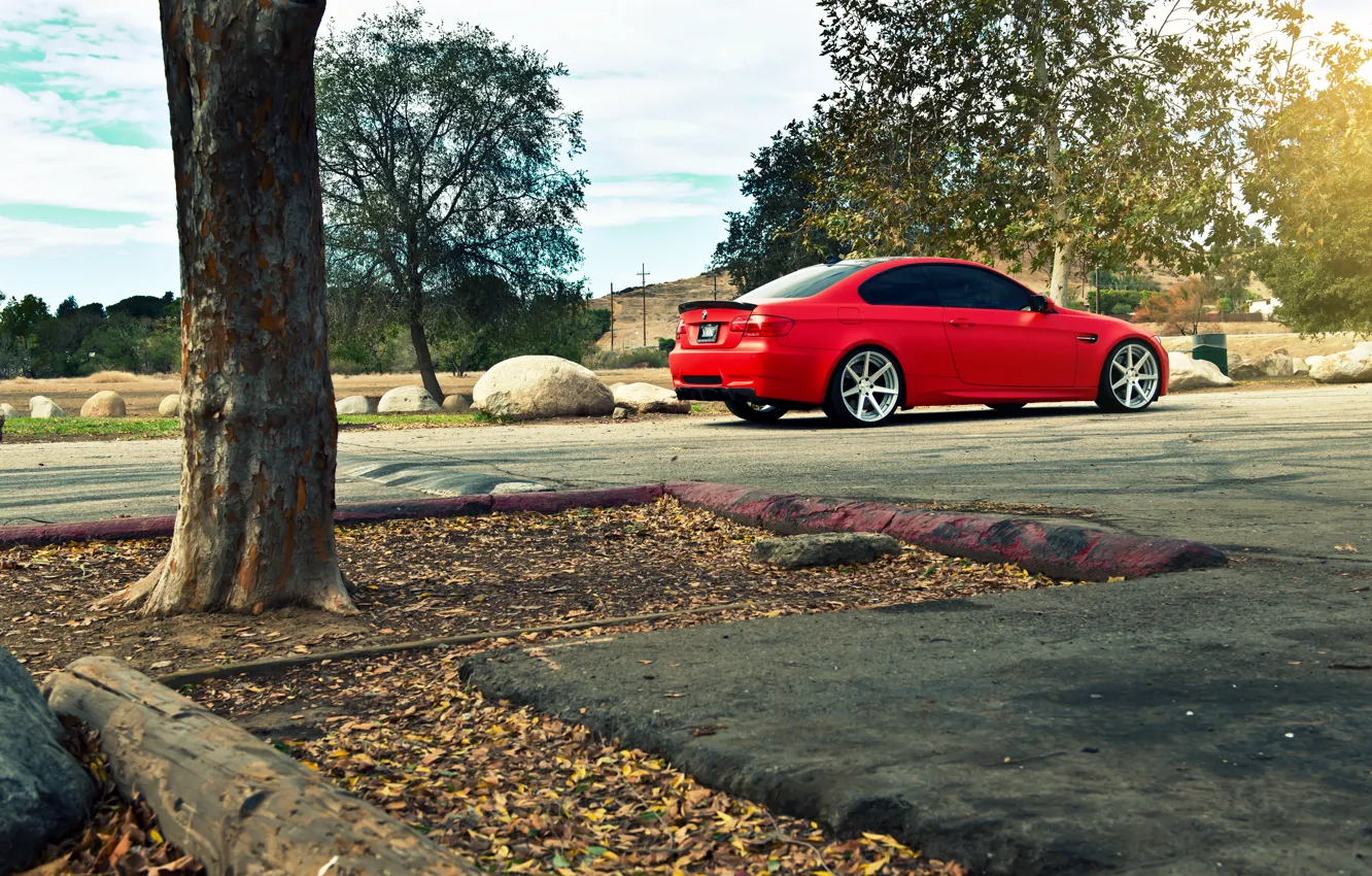 Photo wallpaper BMW, BMW, red, e92, The 3 series