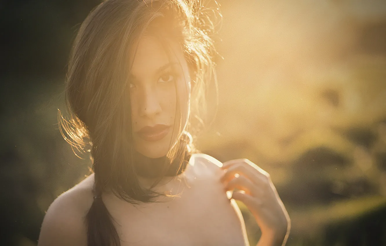 Photo wallpaper summer, look, girl, face, lips, cutie