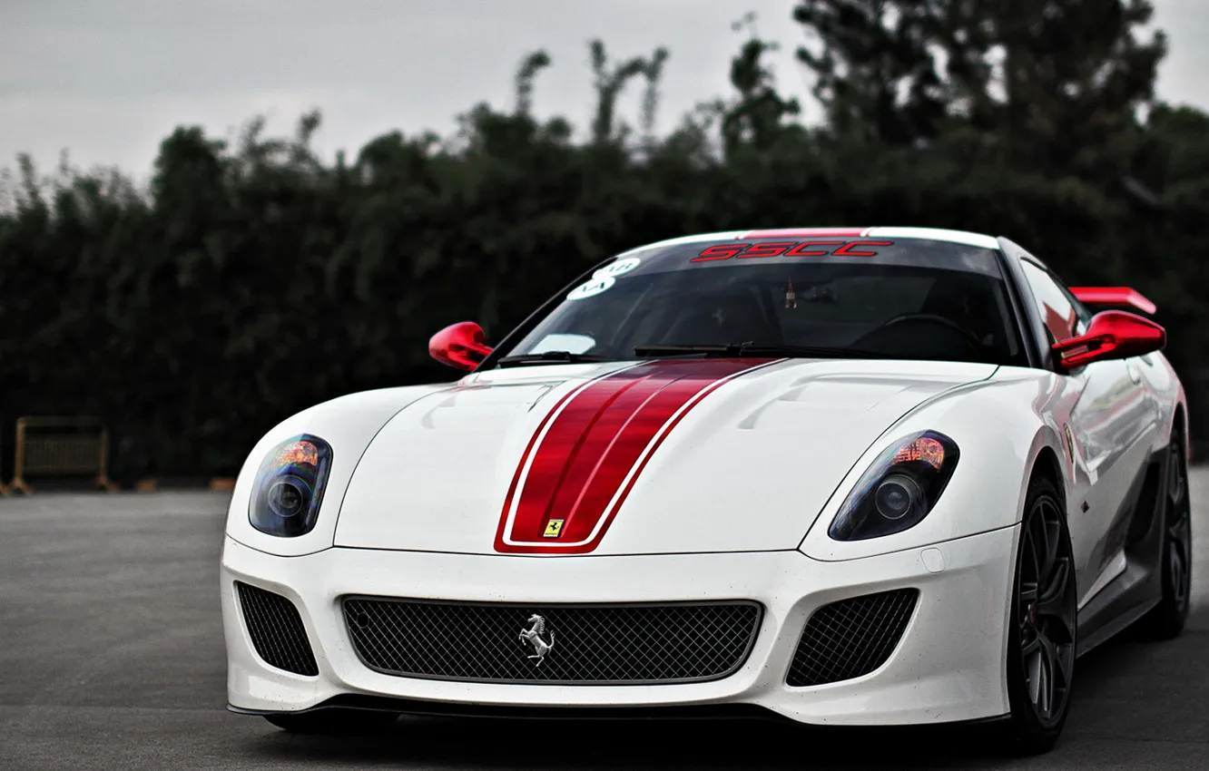 Photo wallpaper Ferrari, 599, GTO, White, Supercar