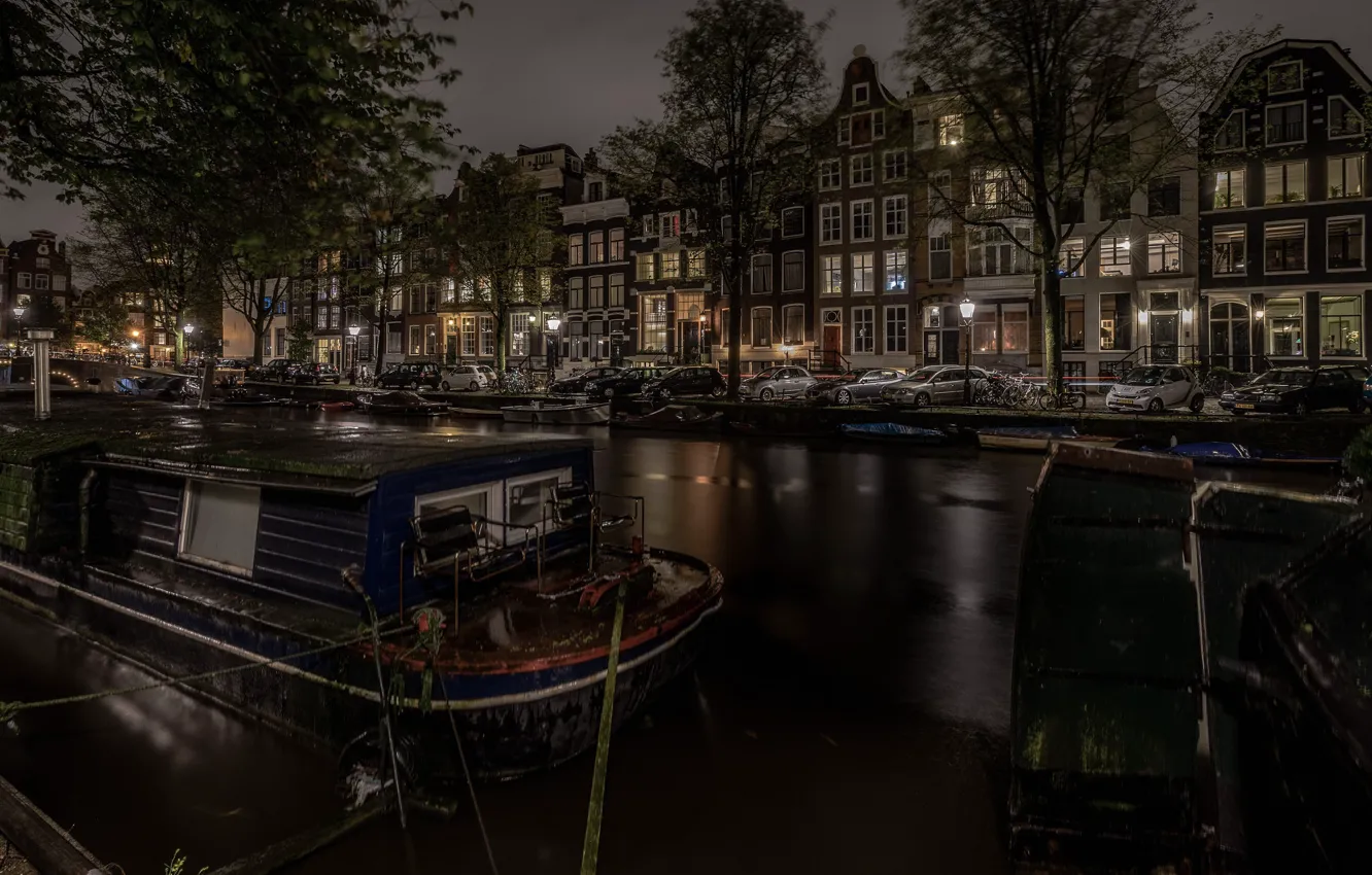 Photo wallpaper night, home, Amsterdam, Netherlands