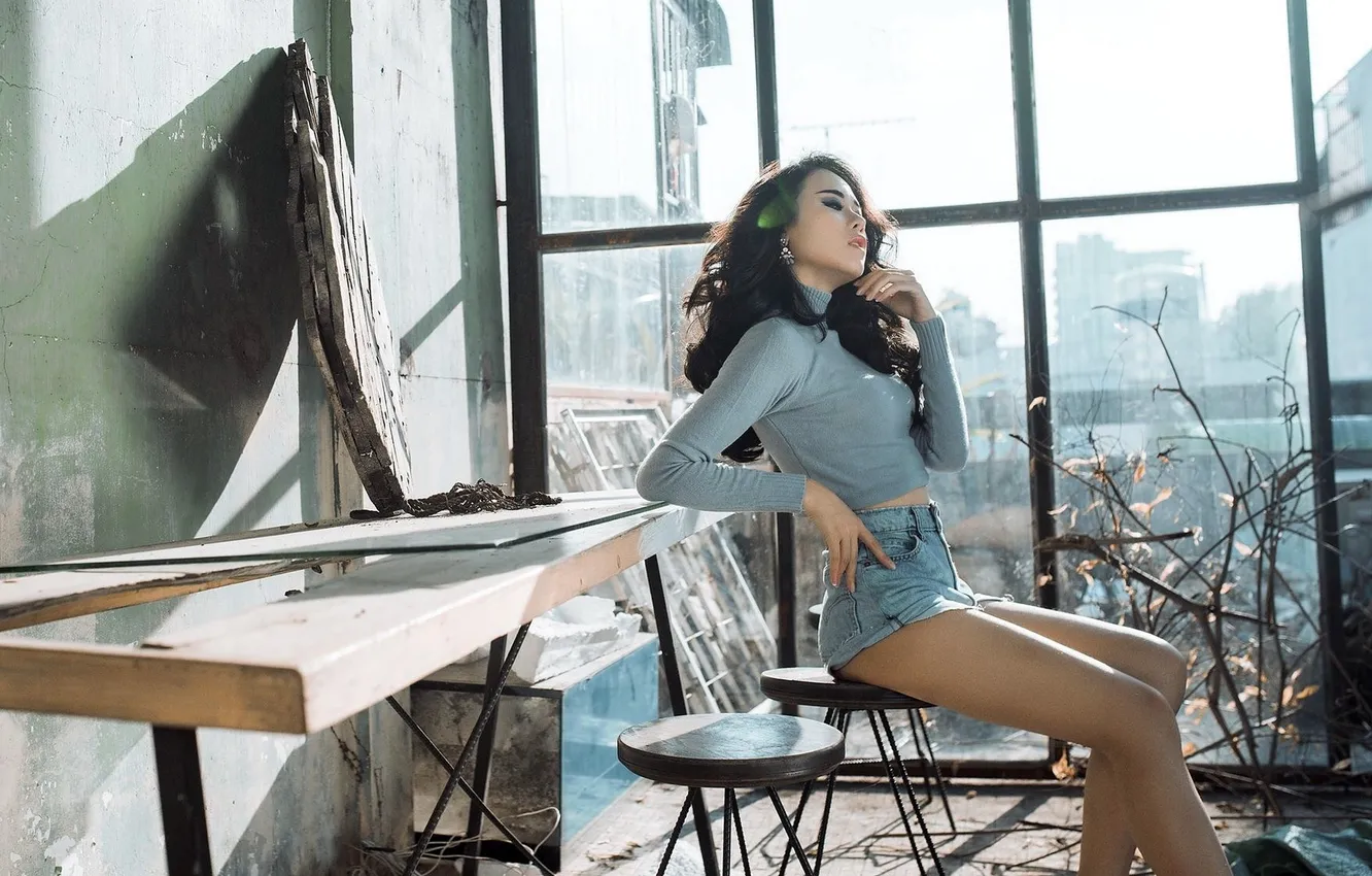 Photo wallpaper girl, pose, background