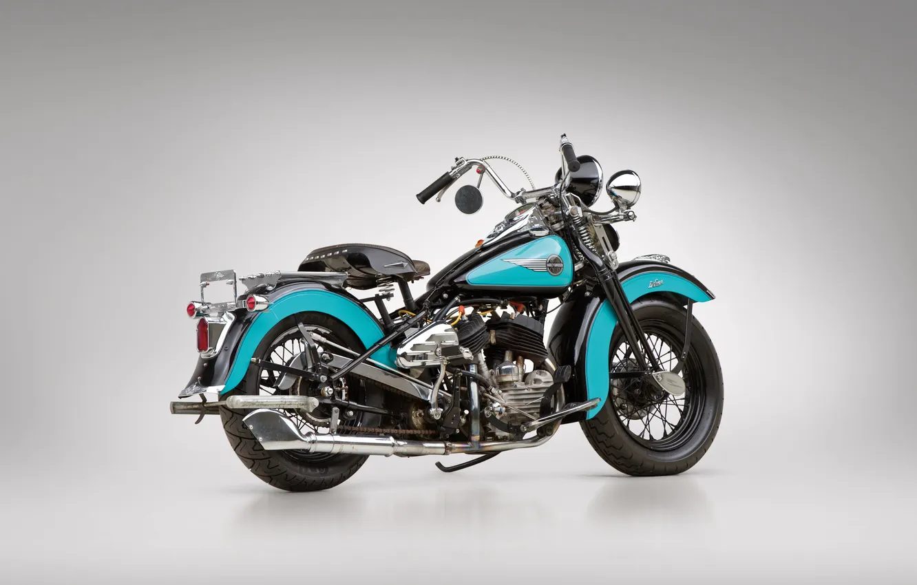 Photo wallpaper Harley-Davidson, 1947, retro motorcycles, retro motorcycles, Harley-Davidson WL