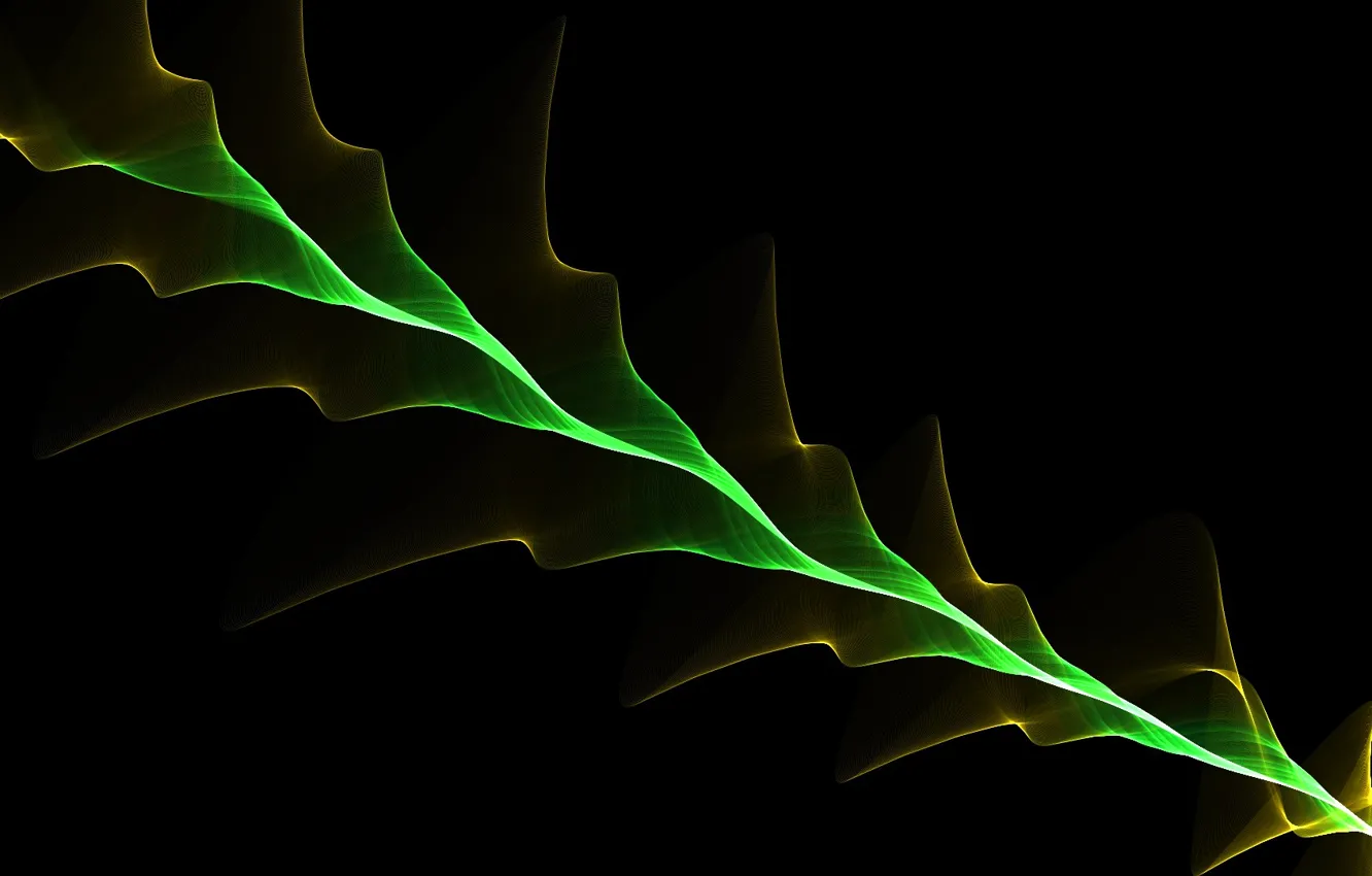 Photo wallpaper wave, leaves, light, plant, color, stem, twilight