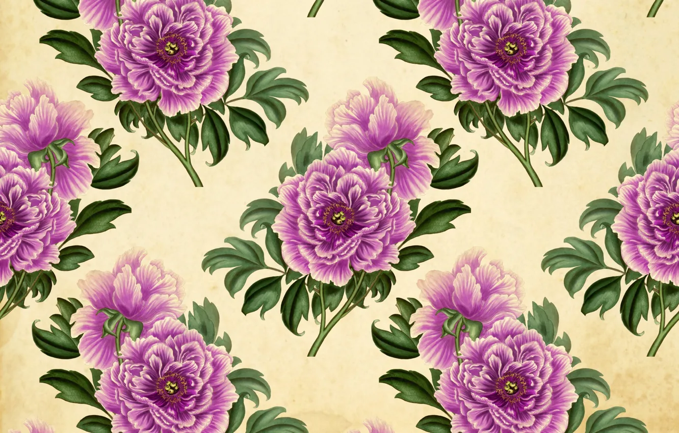 Photo wallpaper flowers, texture, vintage