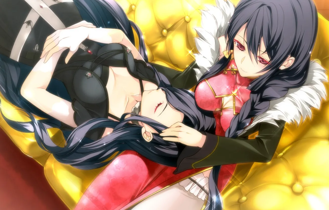 Photo wallpaper girl, sofa, sleep, lies, art, Negai no Kakera to Hakugin no Agreement, Manyako, yang reilin