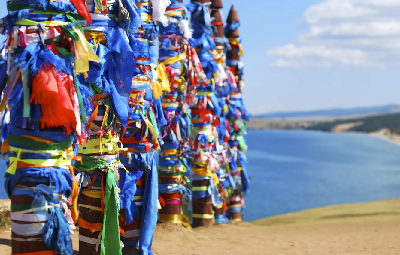 Photo wallpaper summer, posts, Baikal, Olkhon