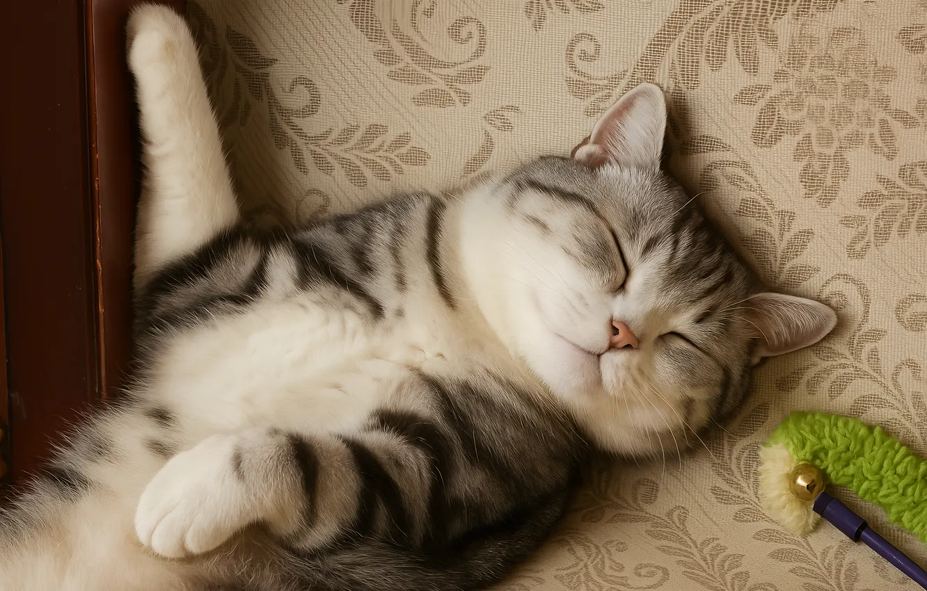 Photo wallpaper cat, cat, look, pose, legs, sleeping, lies, face