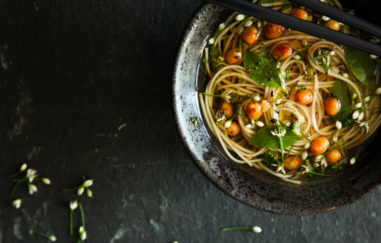 Photo wallpaper sticks, China, bowl, spaghetti, bowl, noodles