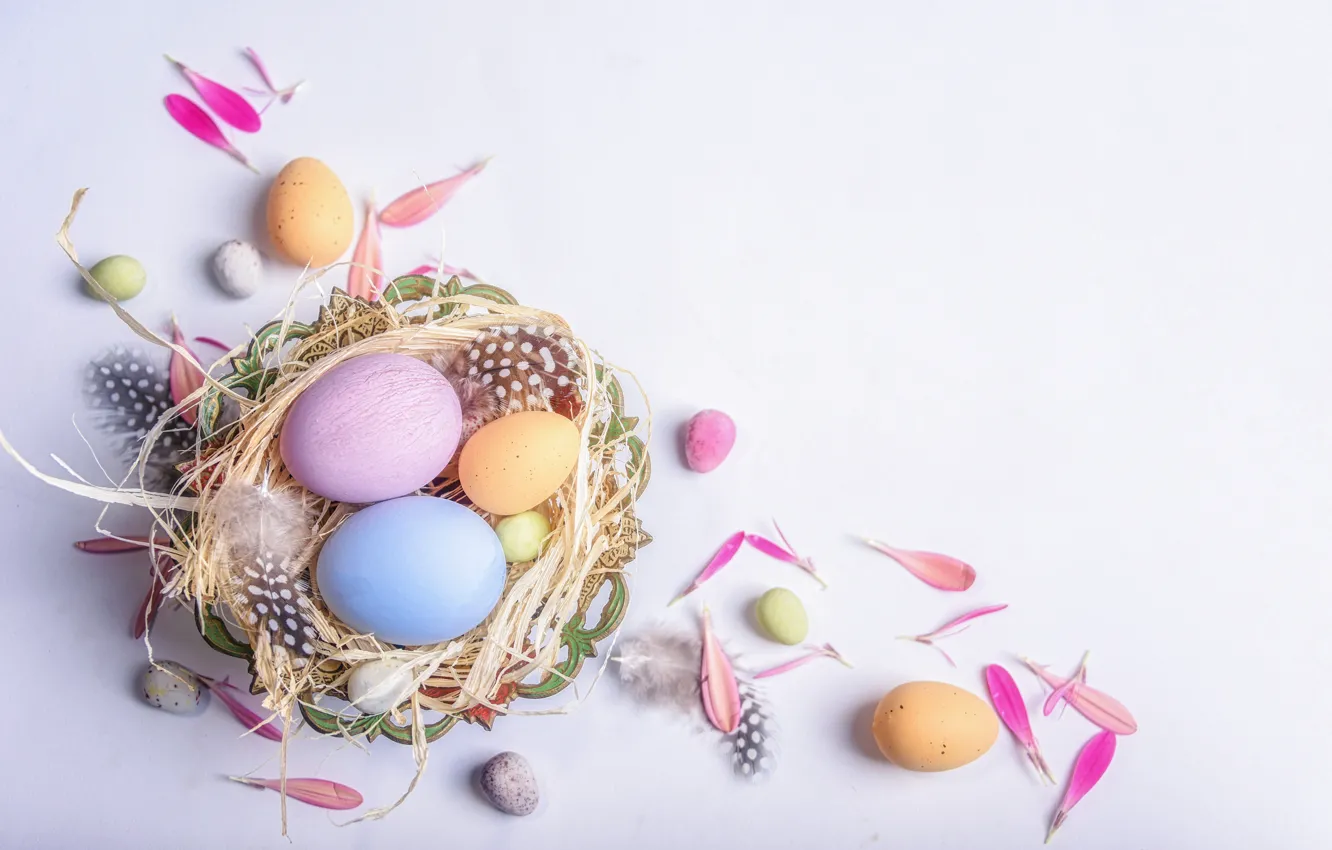 Photo wallpaper holiday, eggs, Easter, composition